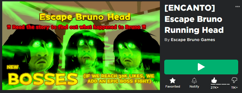 Escape Bruno Running Head | Game header.